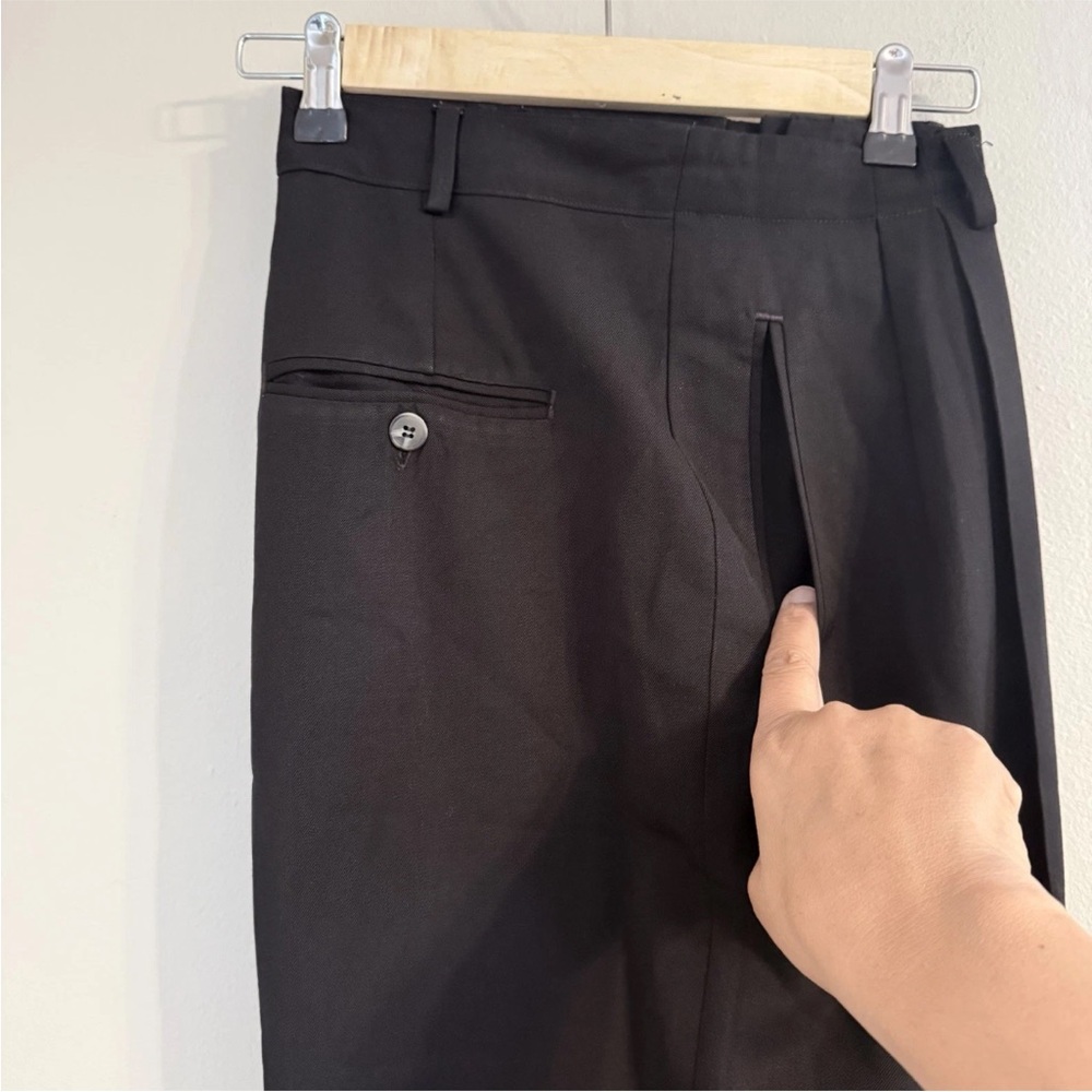 L.L Bean Wool 100% Size 10 /Medium Tall Black Pleated Women’s Pants - Picture 6 of 11